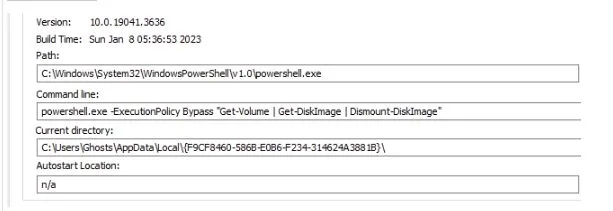 Third PowerShell command in the ransomware sequence